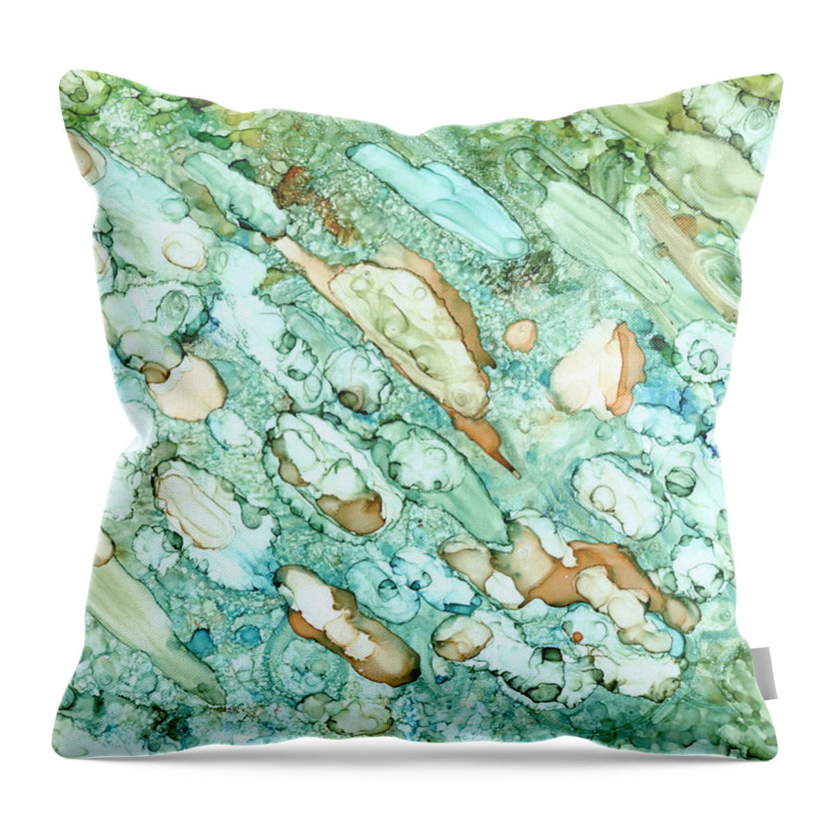 Abstract Throw Pillow featuring the painting Abstract 21 by Lucie Dumas