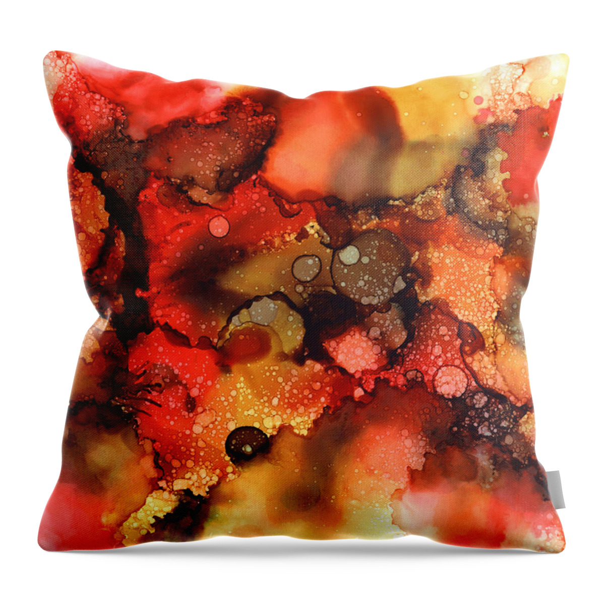 Abstract Throw Pillow featuring the painting Abstract 30 by Lucie Dumas