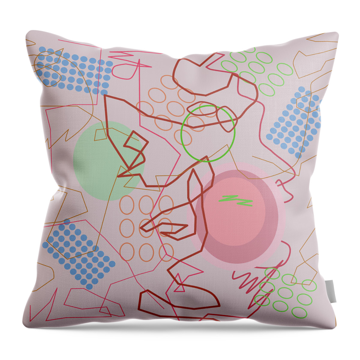 Pink Throw Pillow featuring the digital art Abstract 8 pink by April Burton