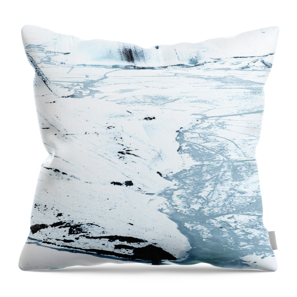 Winter Landscape Throw Pillow featuring the photograph Glacier Winter Landscape, Iceland with by Michalakis Ppalis