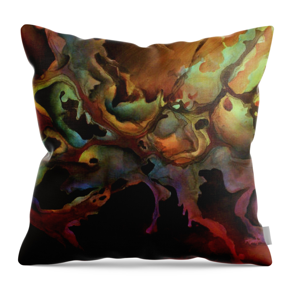 Abstract Design Throw Pillow featuring the painting Abstract design 104 by Michael Lang