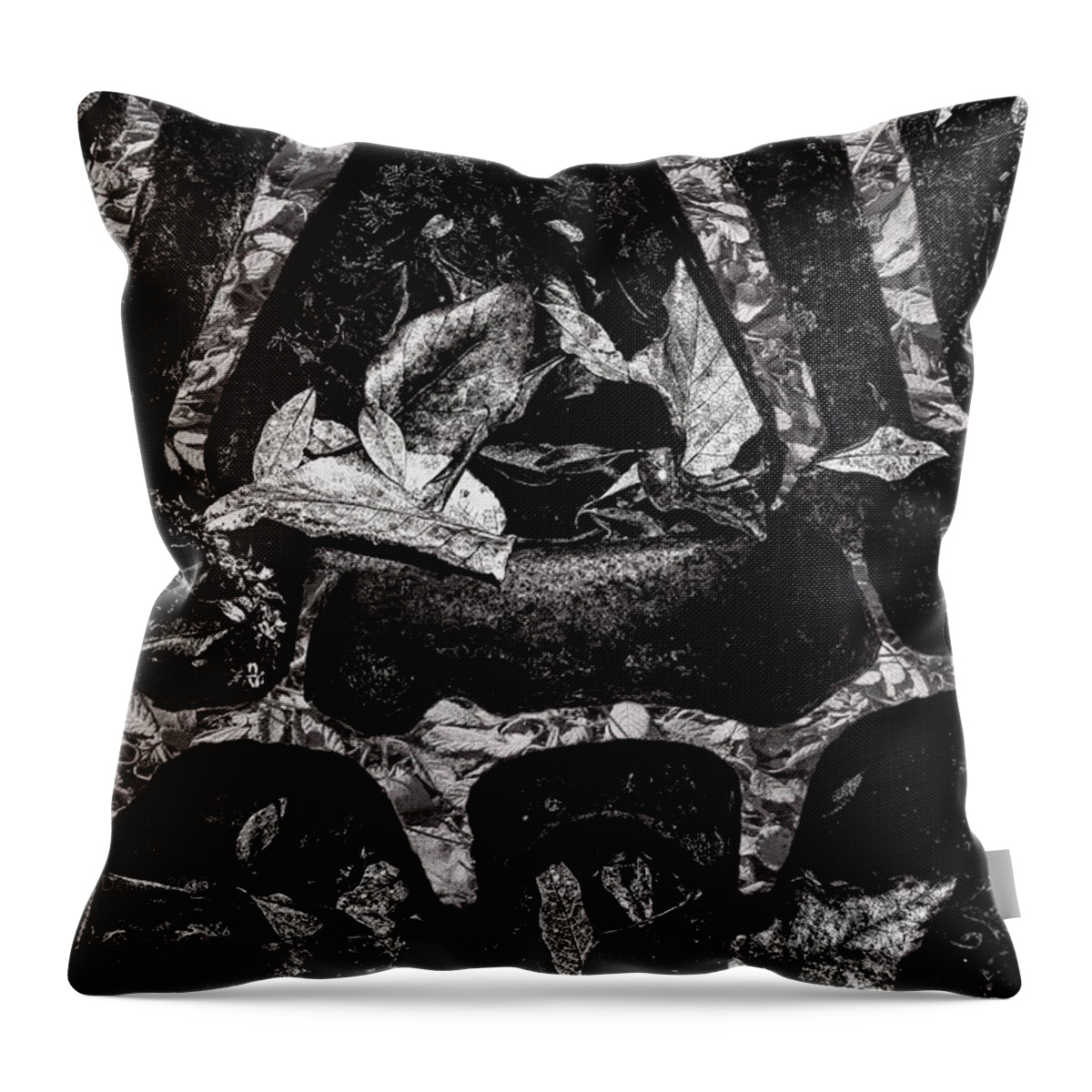 Leaves Throw Pillow featuring the photograph Abstract Gear by Fred Denner