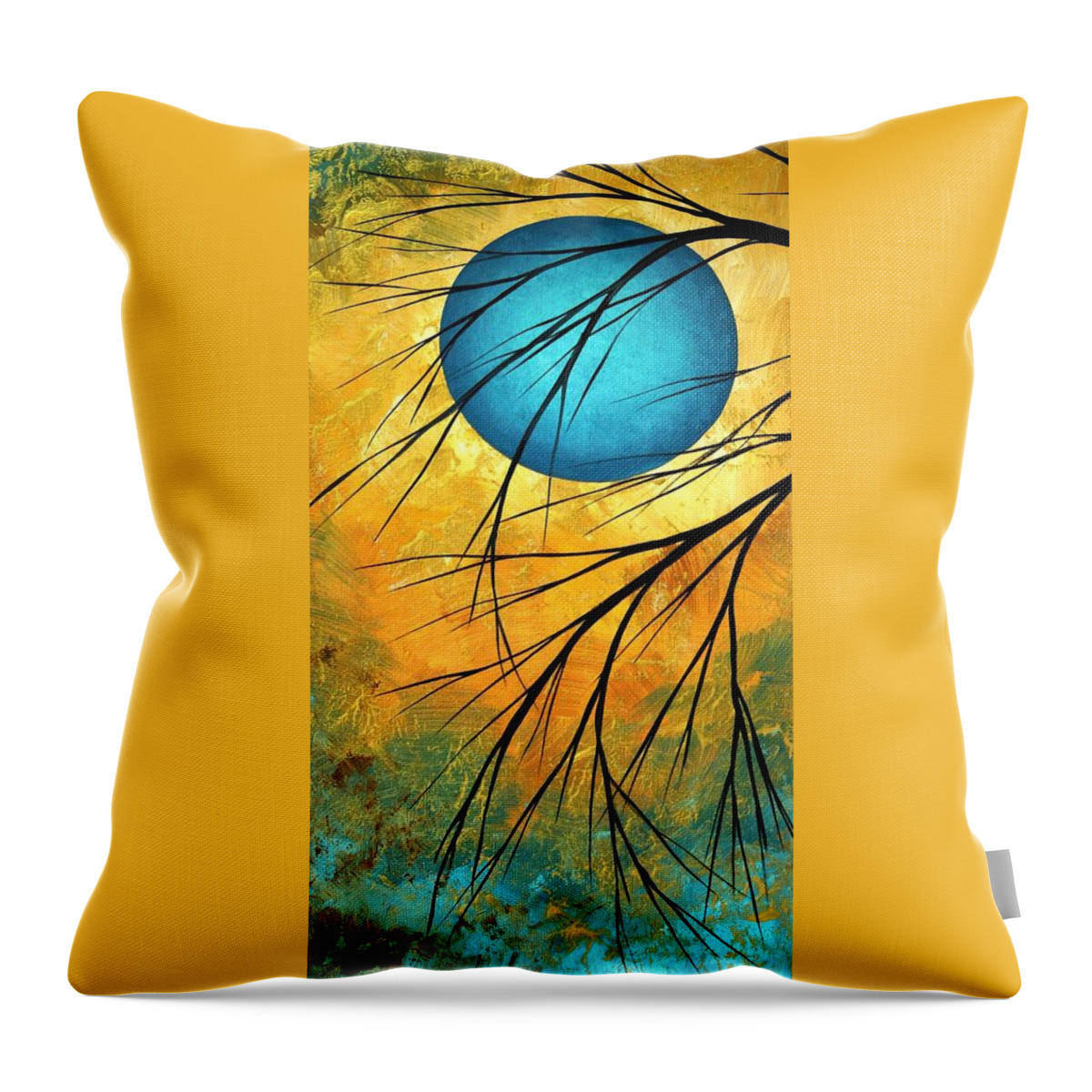 Abstract Throw Pillow featuring the painting Abstract Landscape Art PASSING BEAUTY 1 of 5 by Megan Duncanson
