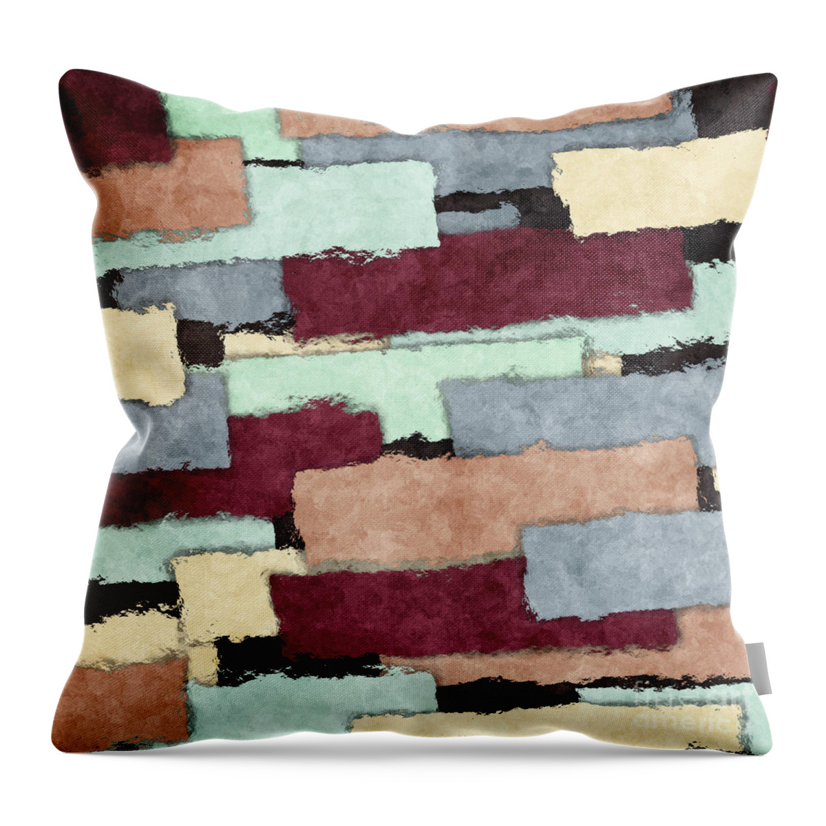 Pattern Throw Pillow featuring the digital art Abstract Patchwork by Phil Perkins