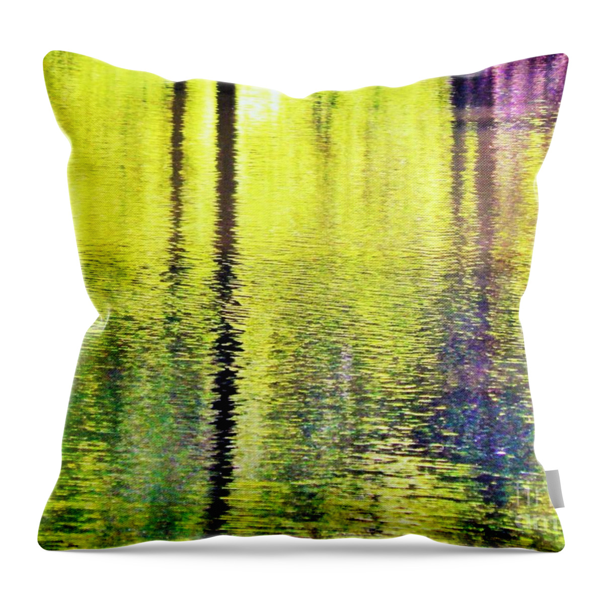 Abstract Throw Pillow featuring the photograph Sunglow Pond by Jan Gelders