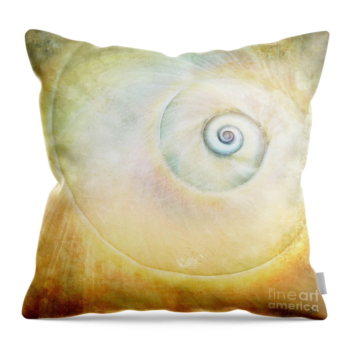Fine Art Photography Throw Pillow featuring the photograph Abstract Shell by John Strong