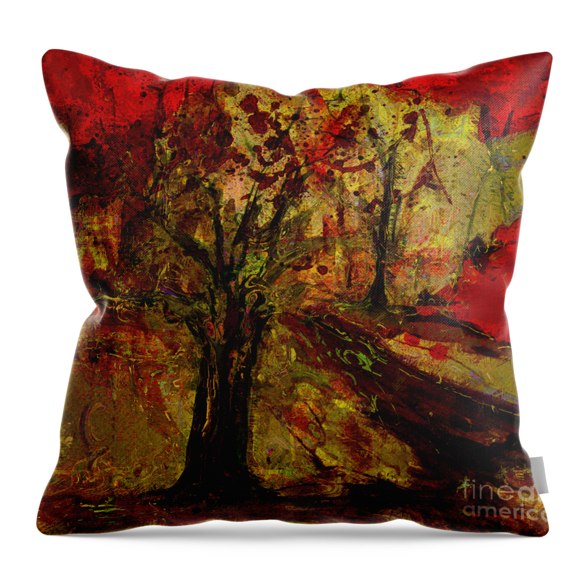 Tree Throw Pillow featuring the painting Abstract Tree by Julie Lueders 
