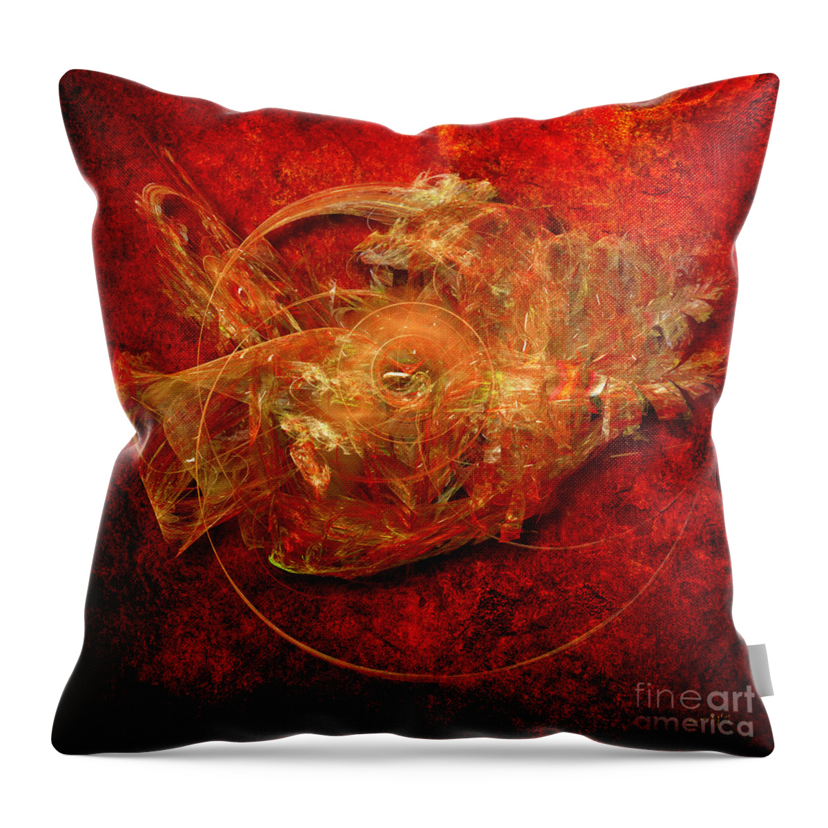 Red Throw Pillow featuring the digital art Abstractfantasy No. 1 by Alexa Szlavics