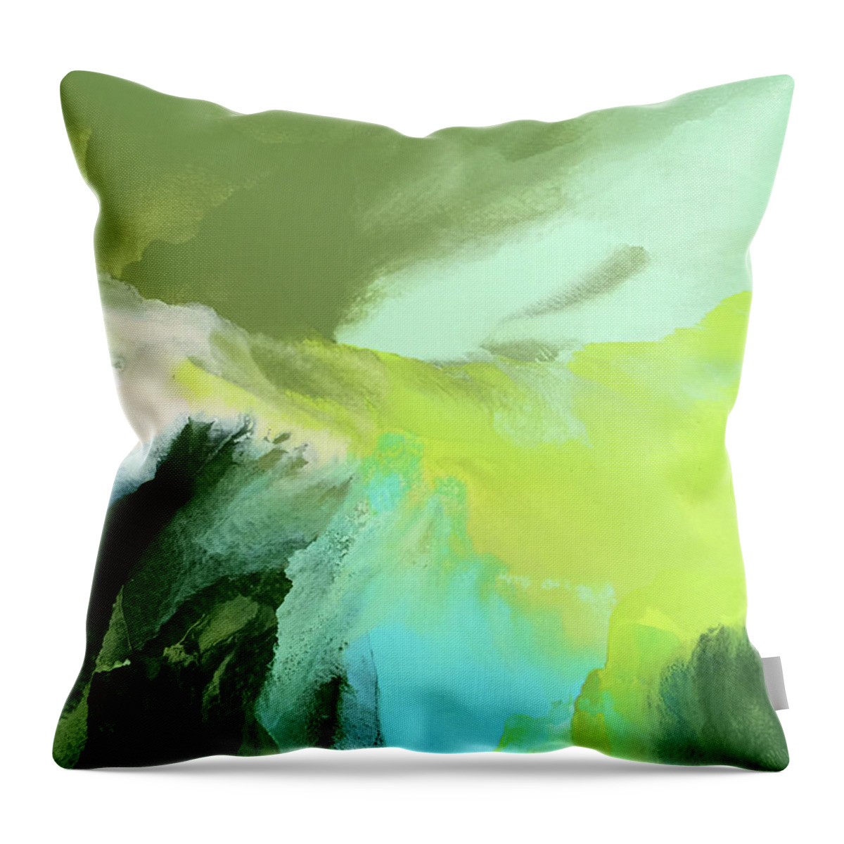 Fluid Throw Pillow featuring the painting Abundant by Linda Bailey