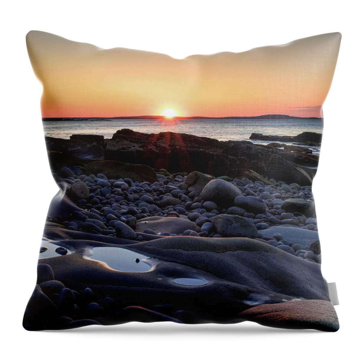 Sunrise Throw Pillow featuring the photograph Acadian Sunrise by Holly Ross