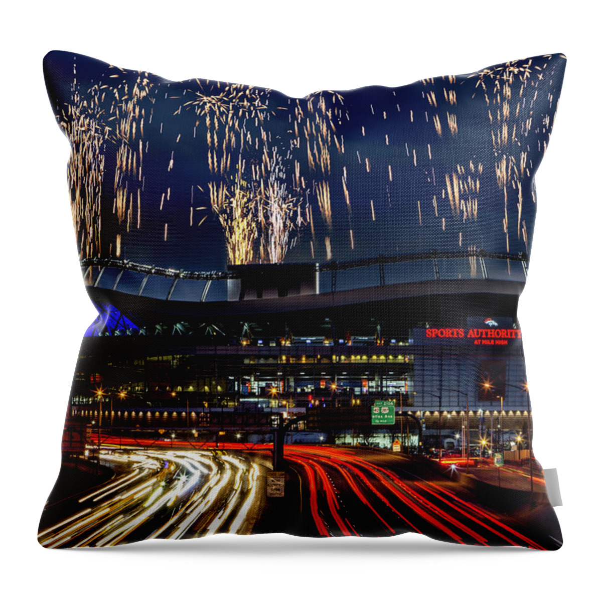 Denver Throw Pillow featuring the photograph AFC Champs by Chuck Rasco Photography