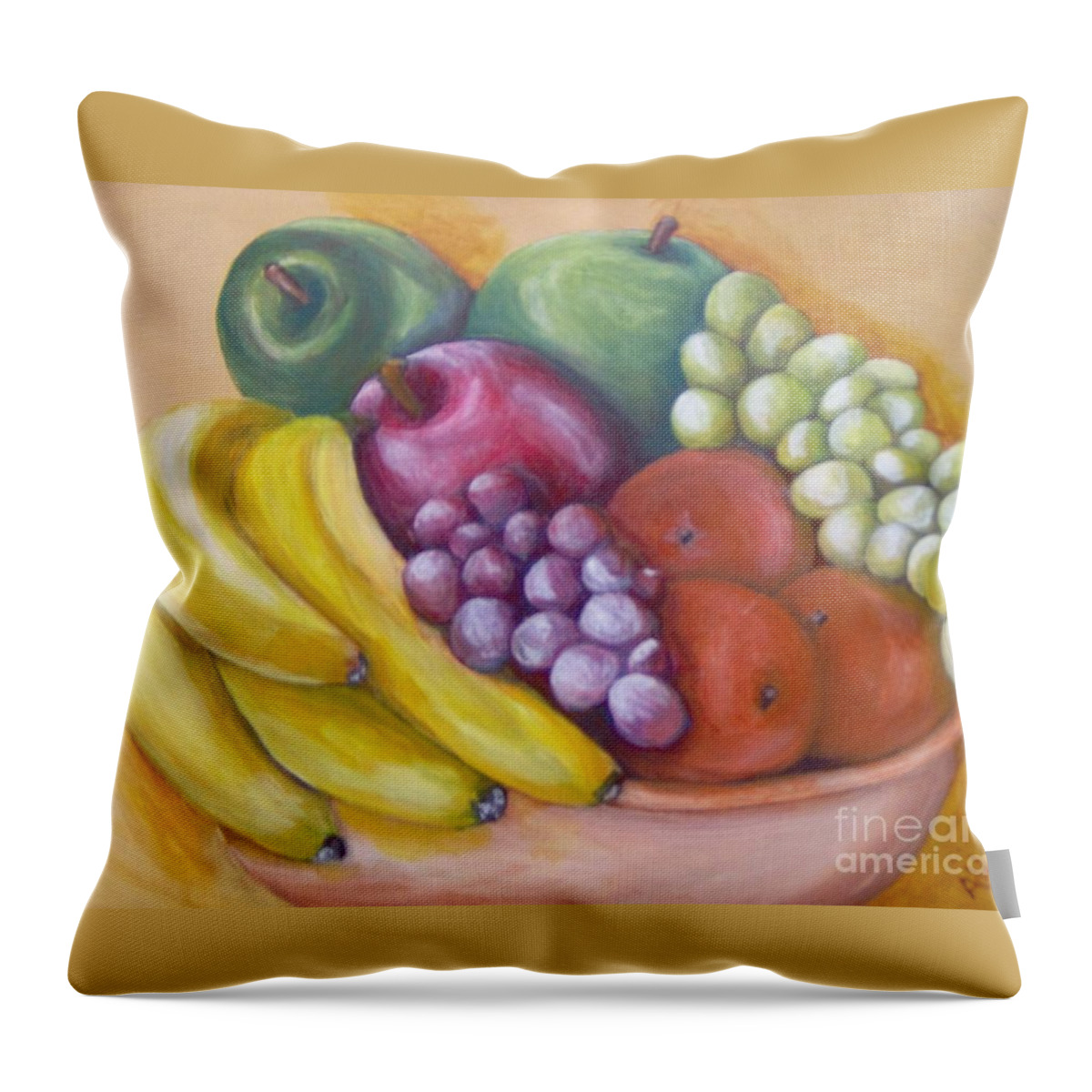 Fruit Throw Pillow featuring the painting Affluent by Saundra Johnson