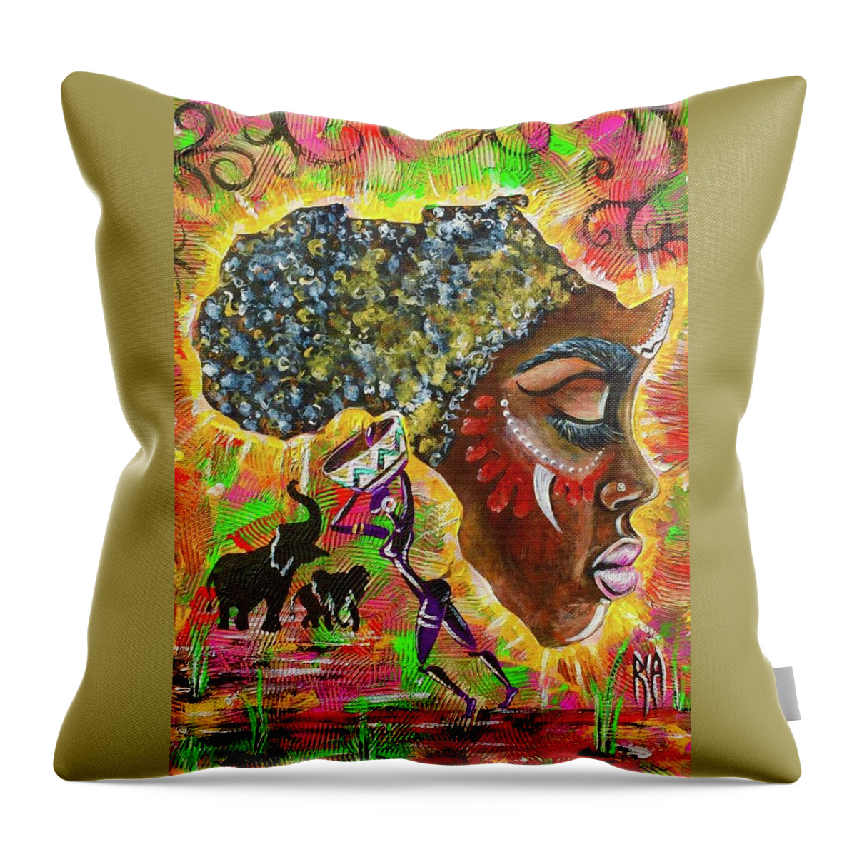 Africa Throw Pillow featuring the photograph Africa by Artist RiA