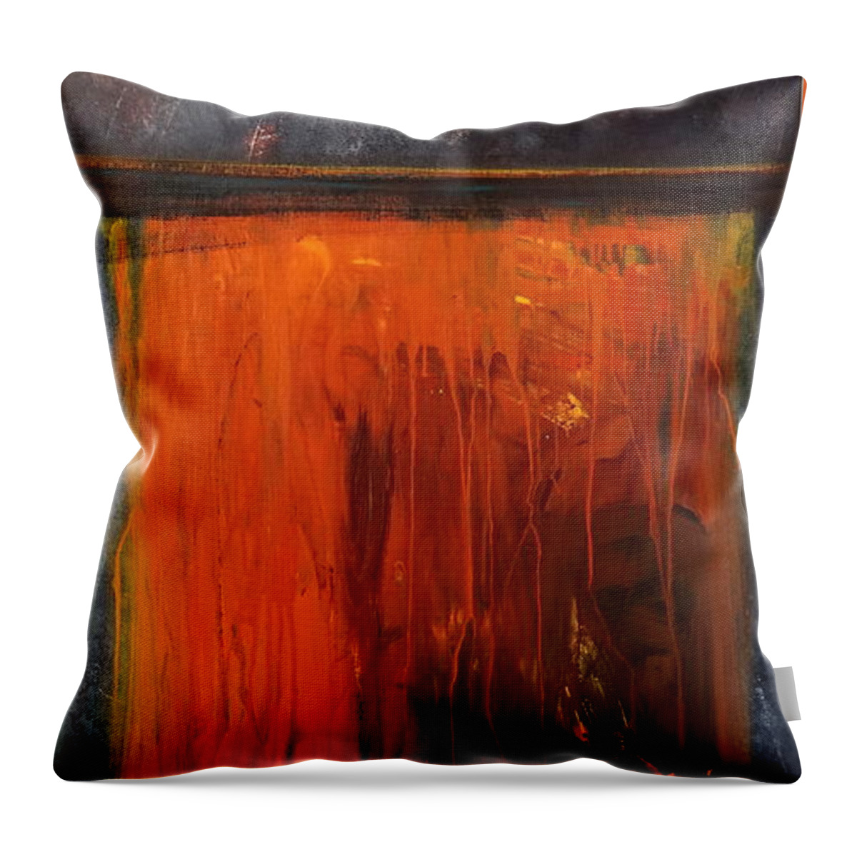 Abstract Throw Pillow featuring the painting African Dance by Theresa Marie Johnson