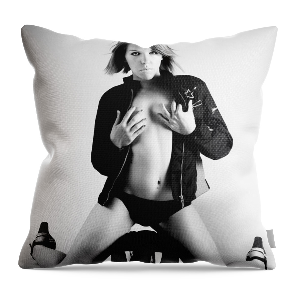 Girl Throw Pillow featuring the photograph After a Ride by Robert WK Clark