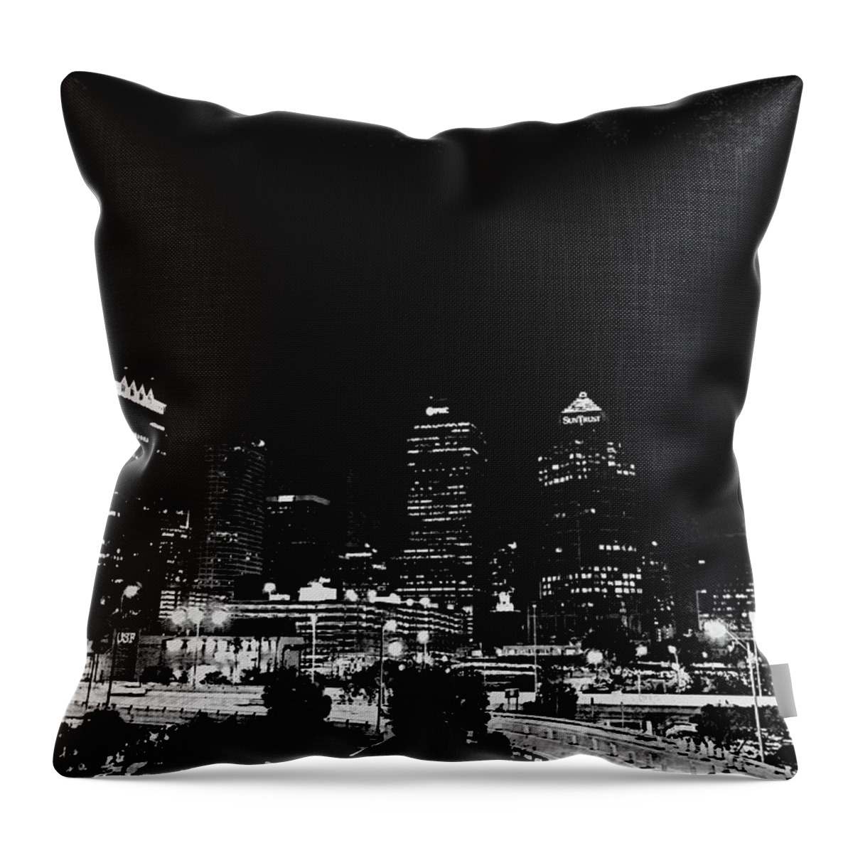 Tampa Throw Pillow featuring the photograph After dark by Stoney Lawrentz
