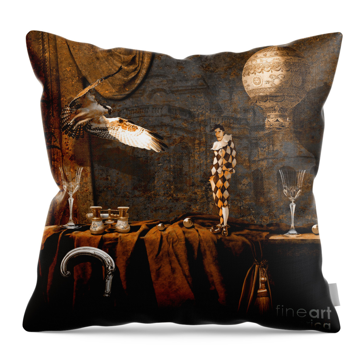 Theater Throw Pillow featuring the digital art After theater by Alexa Szlavics
