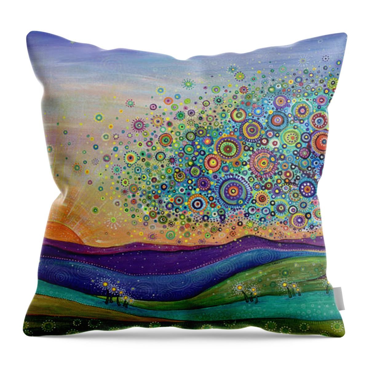Landscape Throw Pillow featuring the painting Afterglow - This Beautiful Life by Tanielle Childers