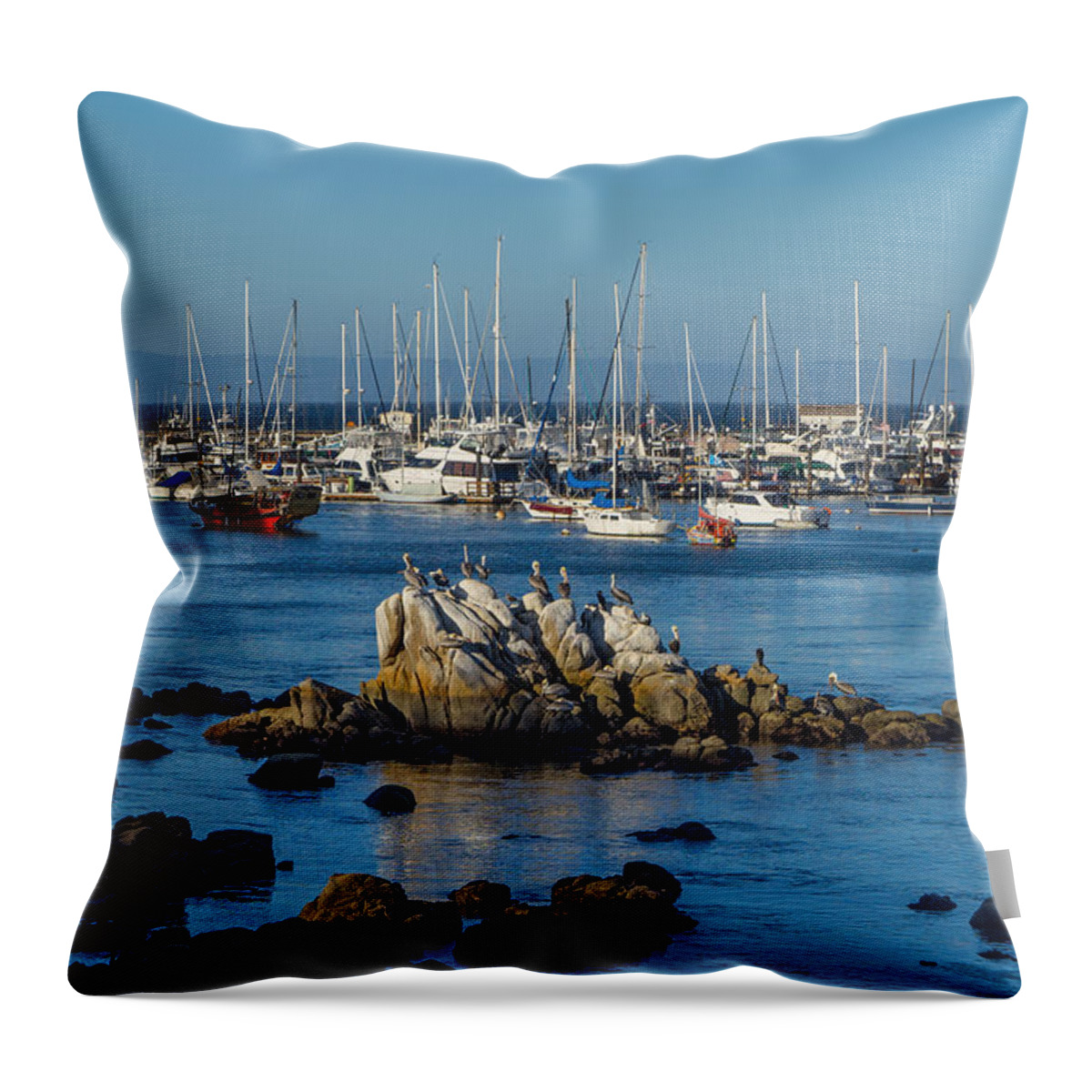 Monterey Throw Pillow featuring the photograph Afternoon at the Breakwater by Derek Dean
