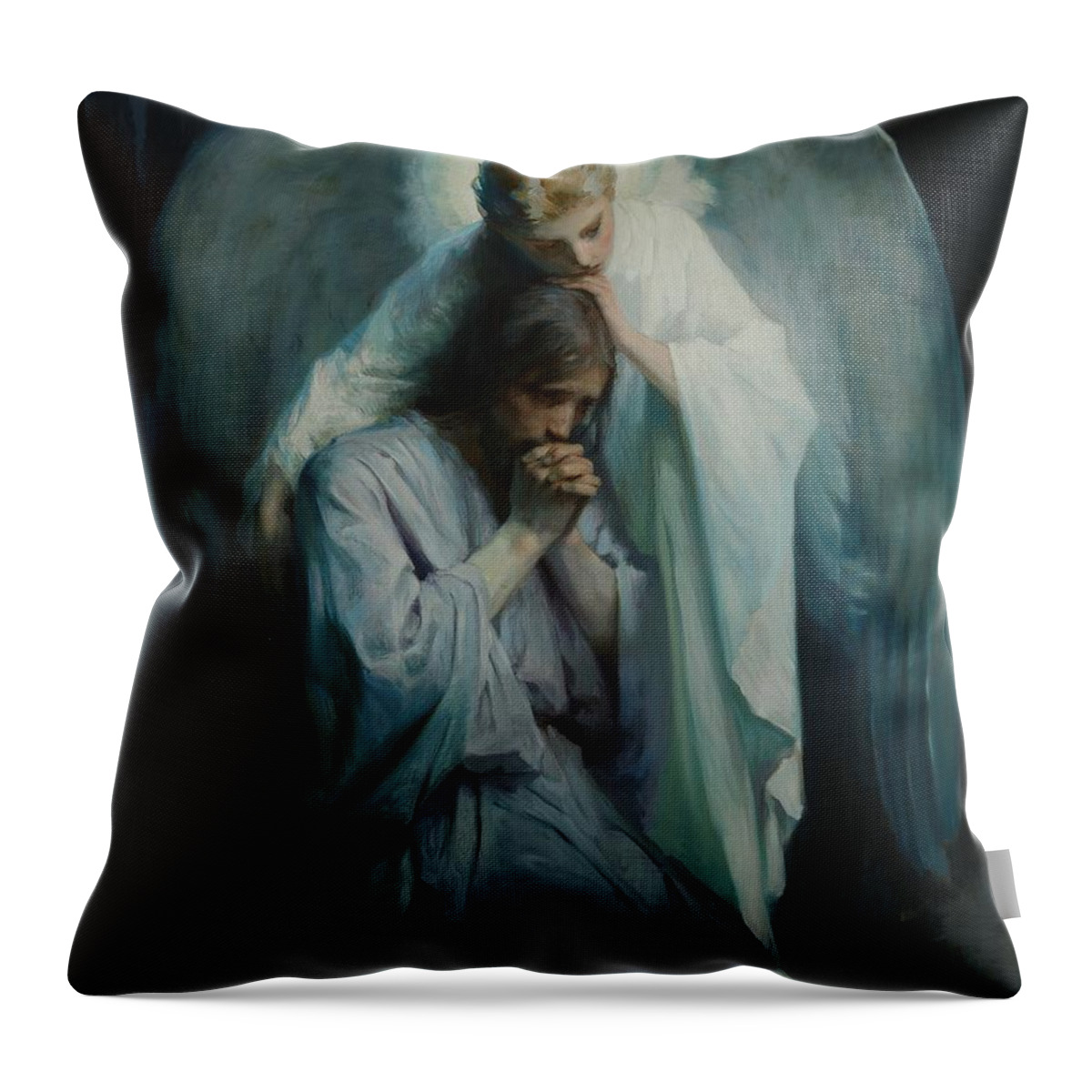 Frans Schwartz Throw Pillow featuring the painting Agony In The Garden by Celestial Images