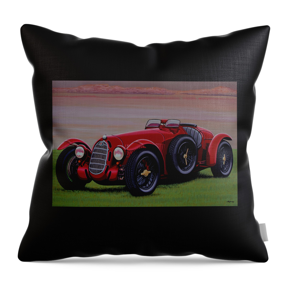 Alfa Romeo 8c 2900a Botticella Spider 1936 Throw Pillow featuring the painting Alfa Romeo 8C 2900A Botticella Spider 1936 Painting by Paul Meijering