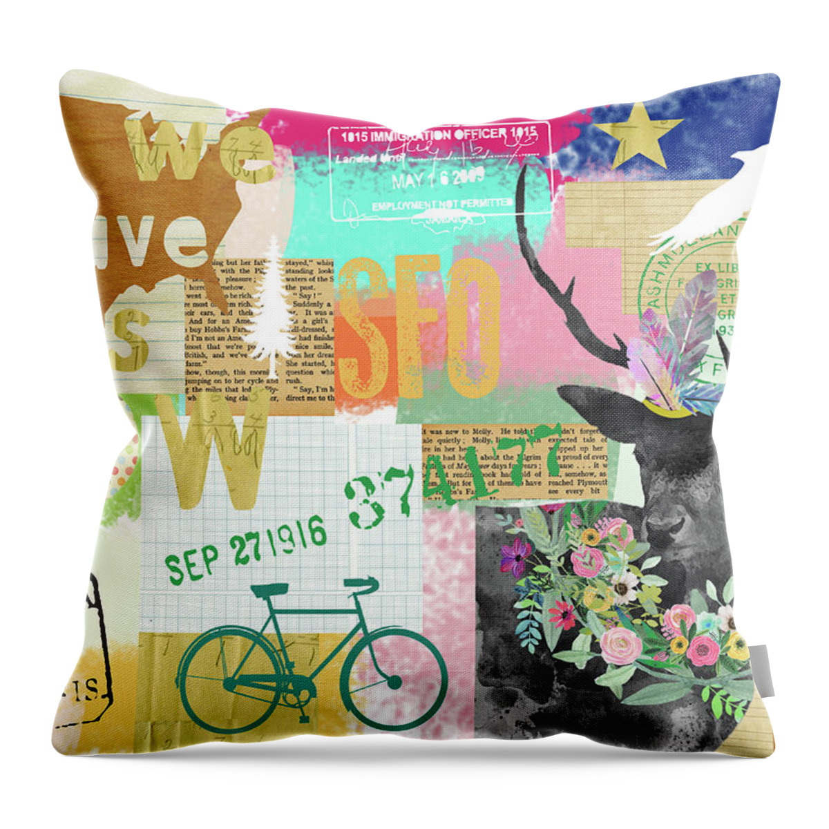 All We Have Is Now Throw Pillow featuring the mixed media All We Have Is Now by Claudia Schoen