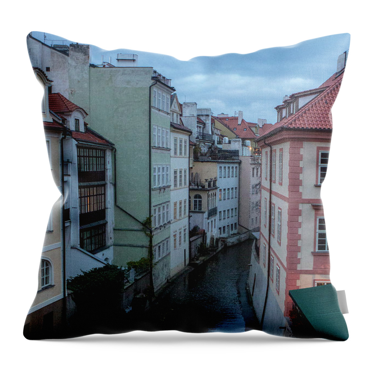 Prague Throw Pillow featuring the photograph Along the Prague Canals by Matthew Wolf