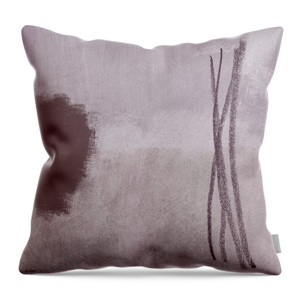 Abstract Throw Pillow featuring the painting Amethyst 2- Abstract Art by Linda Woods by Linda Woods