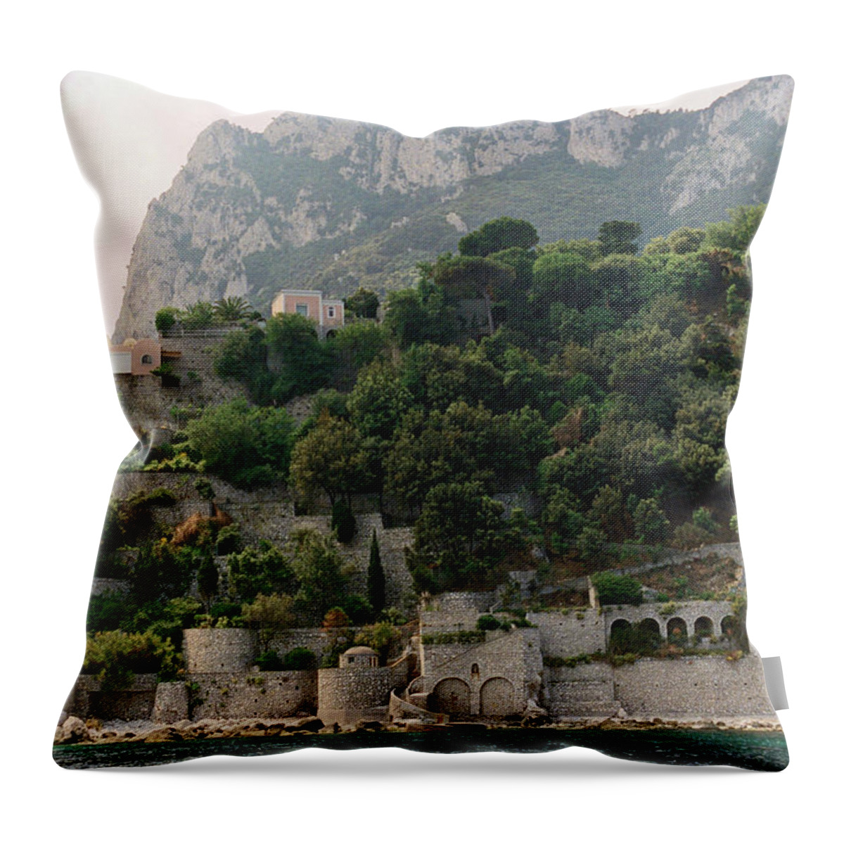 Capri Throw Pillow featuring the photograph Ancient Walls of Capri by Bess Carter