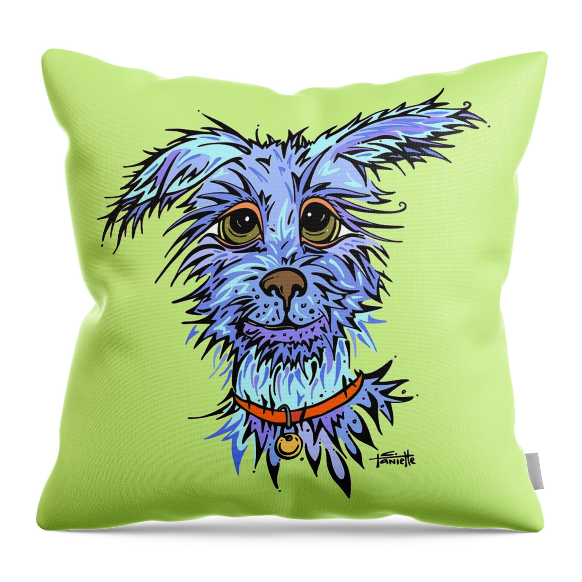 Dog Throw Pillow featuring the digital art Andre by Tanielle Childers