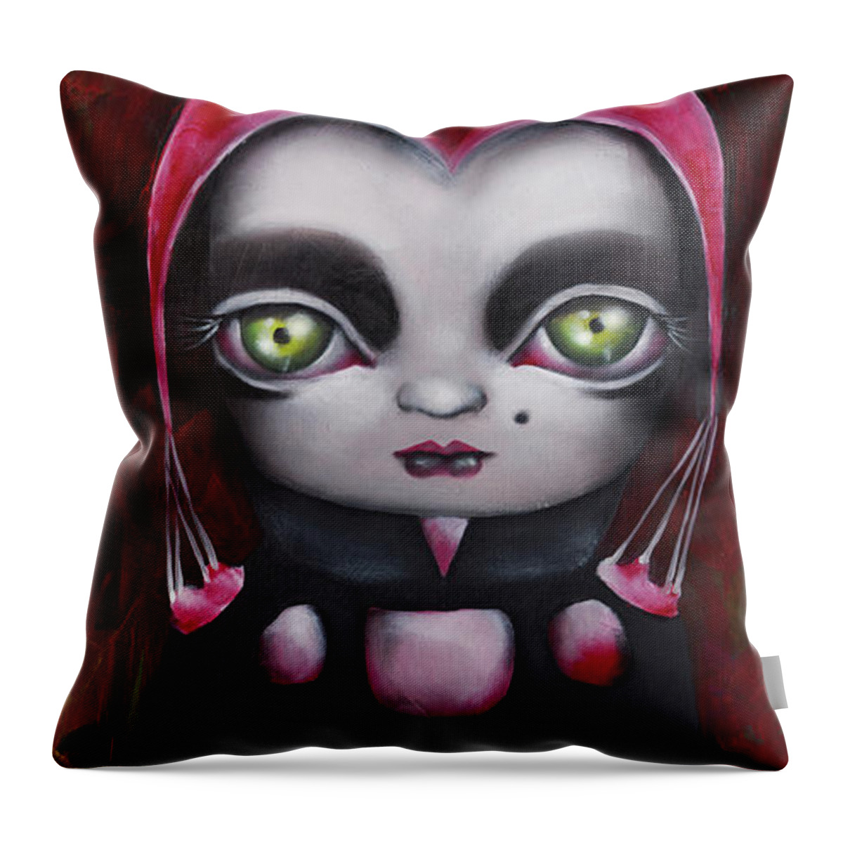 Hellraiser Throw Pillow featuring the painting Angelique by Abril Andrade