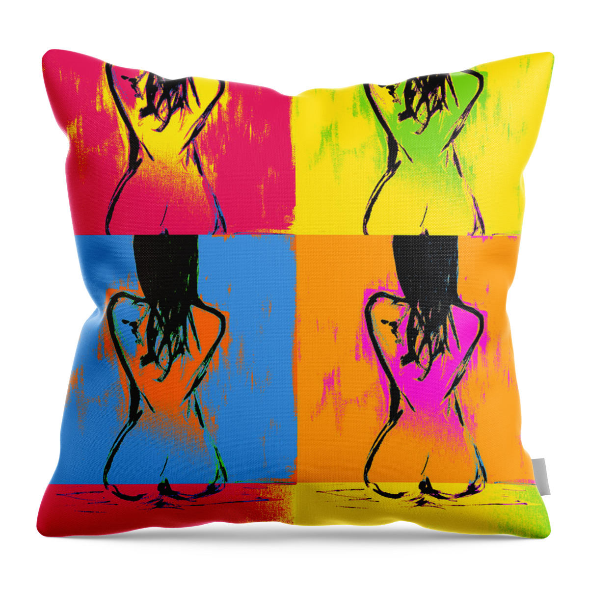 Female Throw Pillow featuring the painting Another nude by Julie Lueders 
