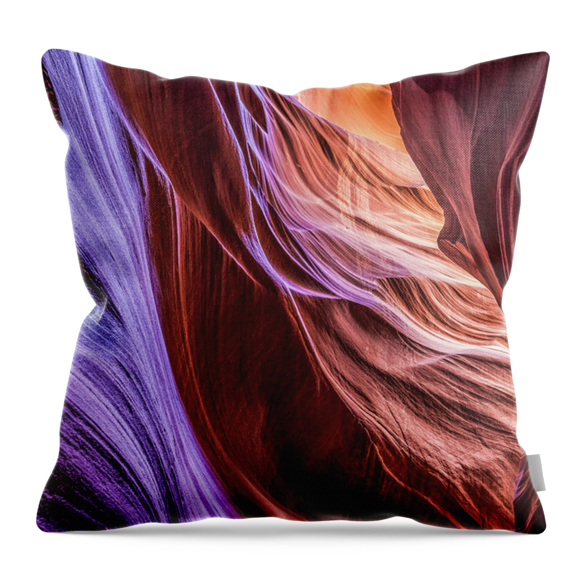 Antelope Canyon Throw Pillow featuring the photograph Antelope Canyon Air Glow by Lon Dittrick