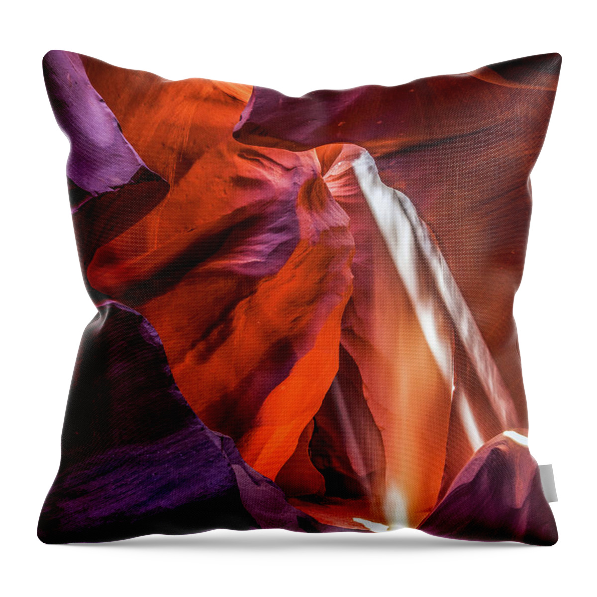 Antelope Canyon Throw Pillow featuring the photograph Antelope Canyon Lightshaft 3 by Lon Dittrick