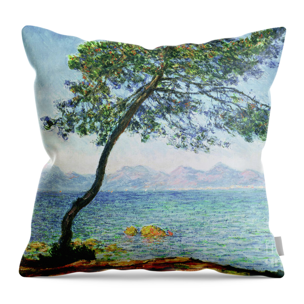 Monet Throw Pillow featuring the painting Antibes by Claude Monet
