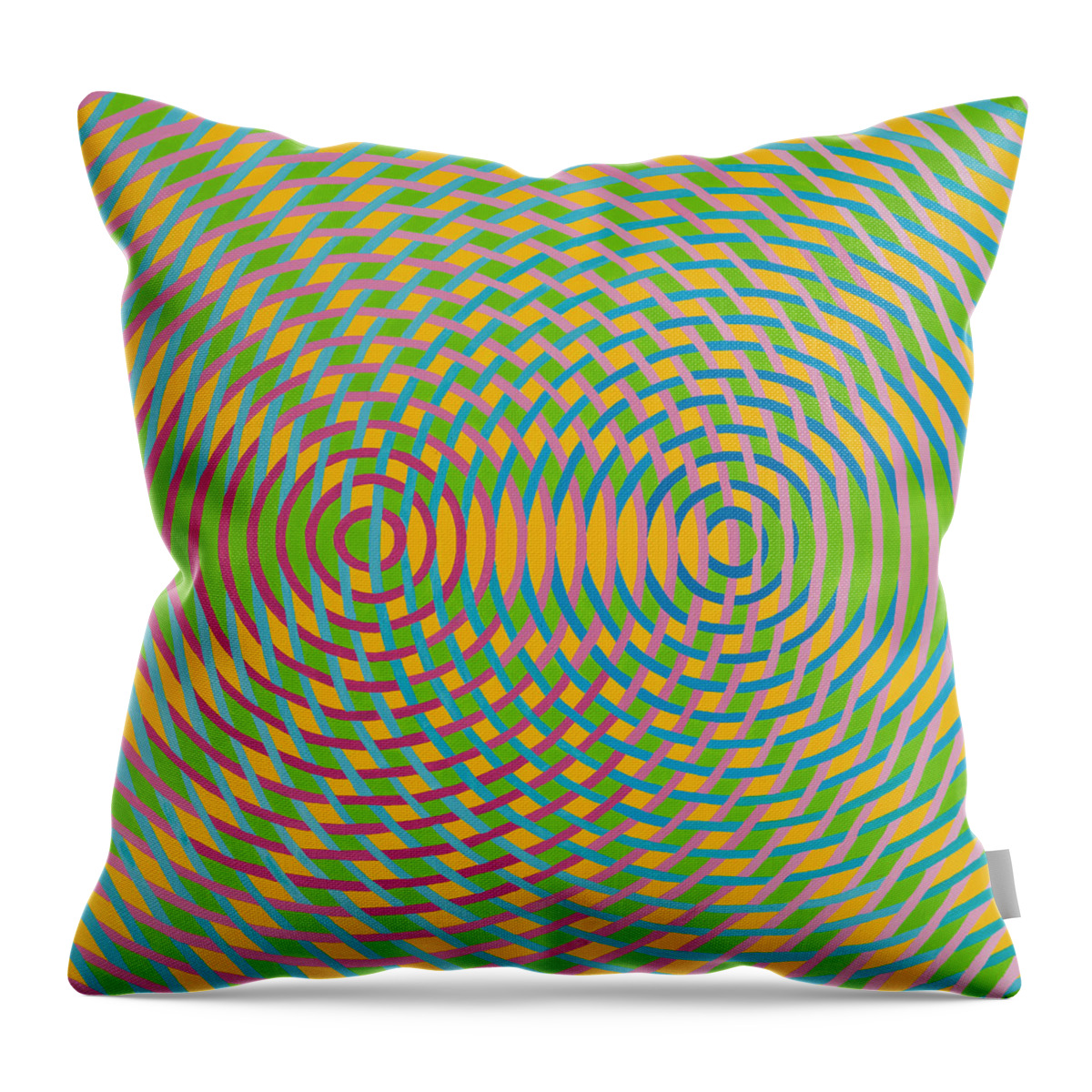 Abstract Throw Pillow featuring the painting Anxiety by Janet Hansen