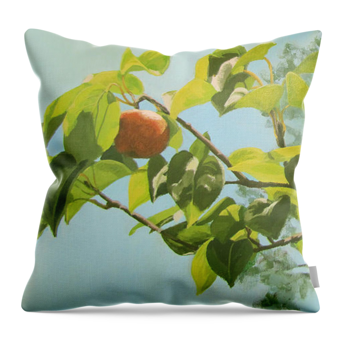 Trees Throw Pillow featuring the painting Apple A Day by Karen Ilari