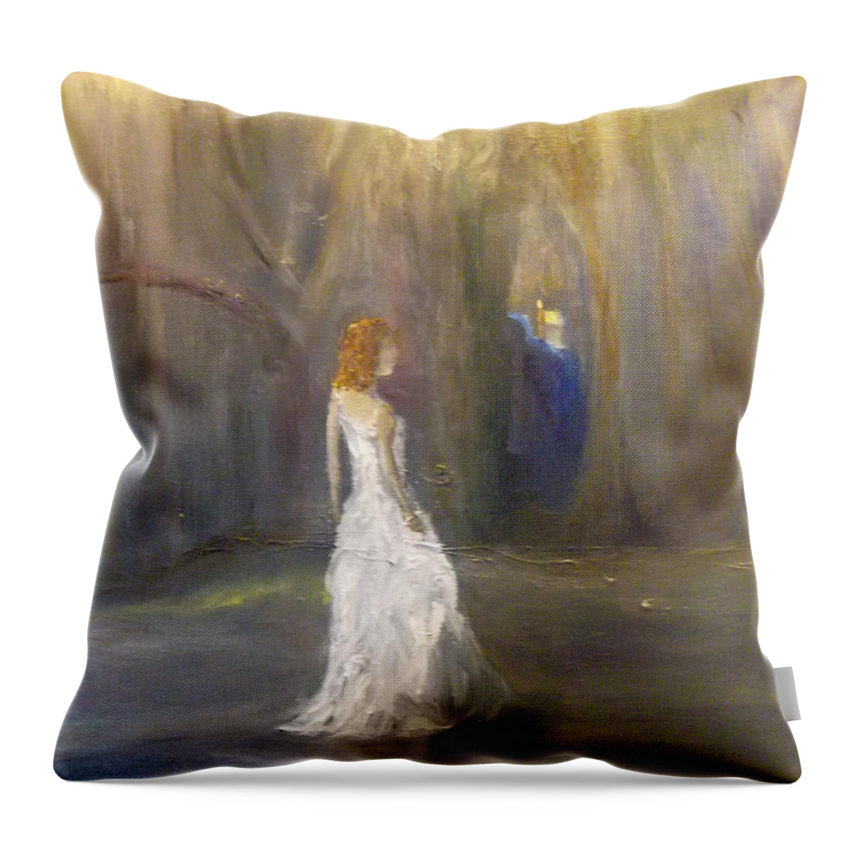 Night Throw Pillow featuring the painting Are You Fearless? by Susan Esbensen