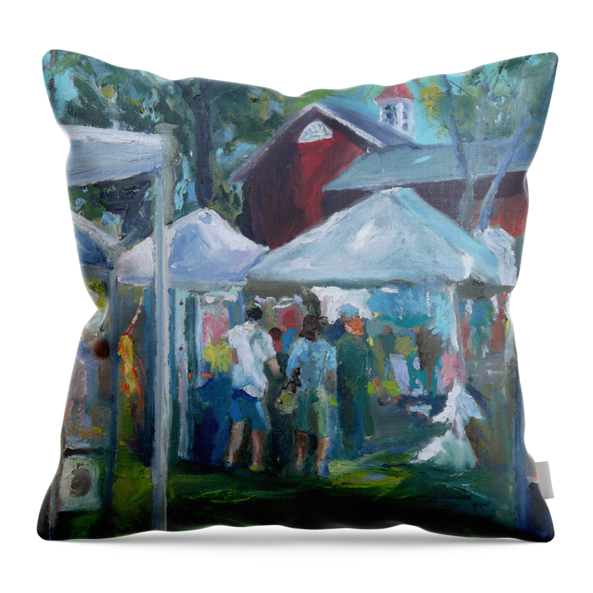 Art Throw Pillow featuring the painting Art in the Park by Susan Esbensen