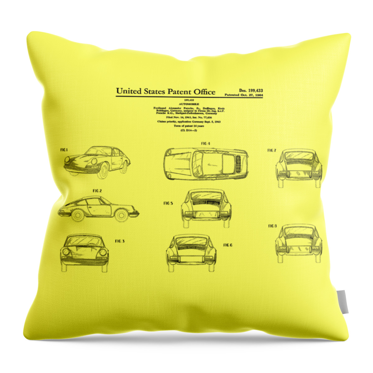 Porsche 911 Patent Throw Pillow featuring the photograph Porsche 911 Patent by Mark Rogan
