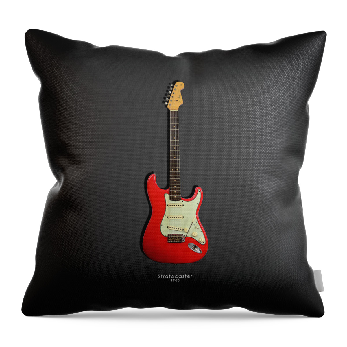 Fender Stratocaster Throw Pillow featuring the photograph Fender Stratocaster 63 by Mark Rogan