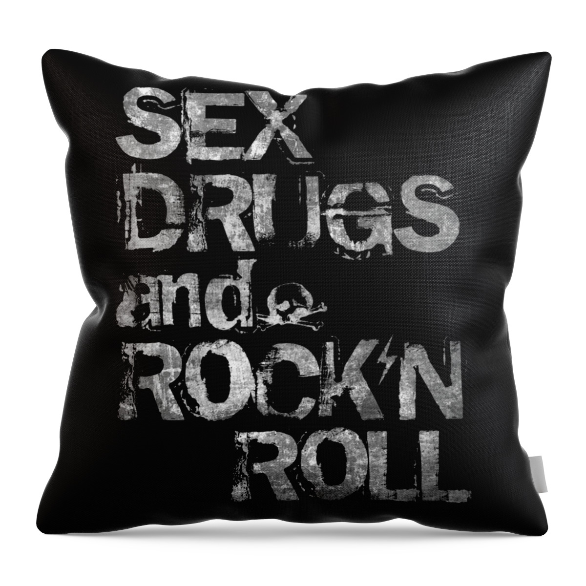 Sex Throw Pillow featuring the digital art Sex Drugs and Rock N Roll by Zapista OU