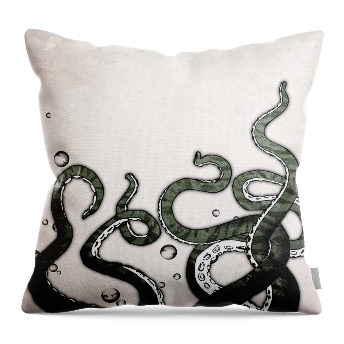 Octopus Throw Pillow featuring the digital art Octopus Tentacles by Nicklas Gustafsson
