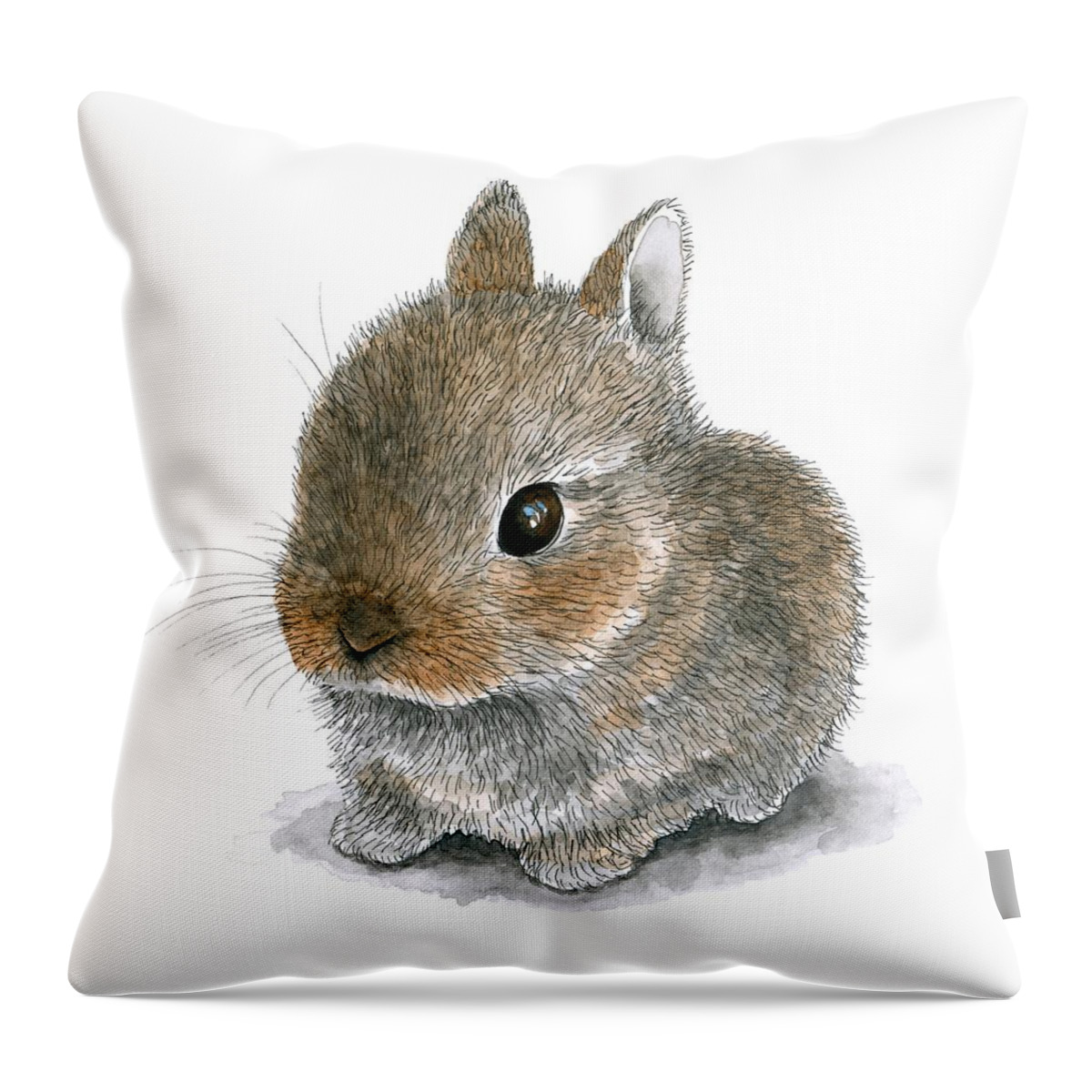 Hare Throw Pillow featuring the painting Hare 61 by Lucie Dumas