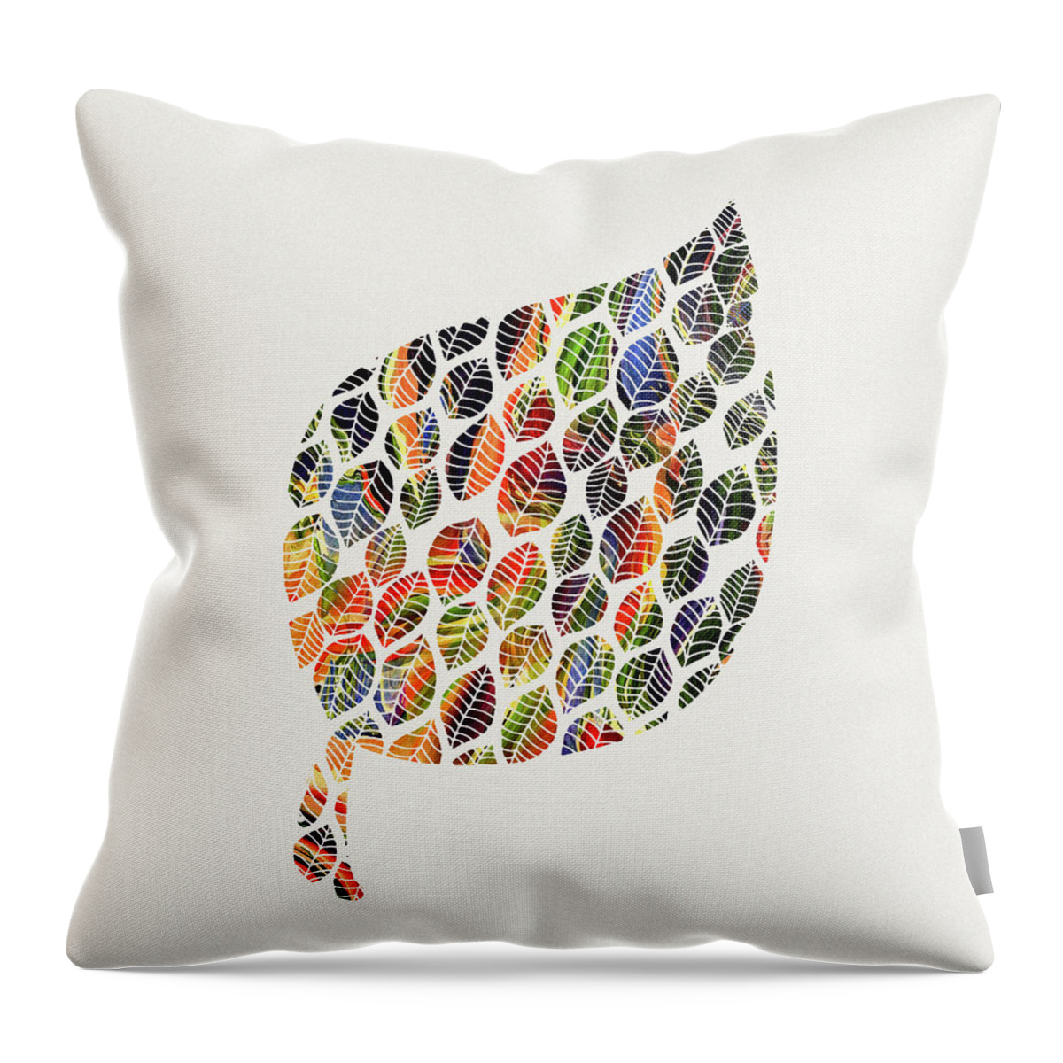 Leaves Throw Pillow featuring the digital art Leafy Palette by Deborah Smith