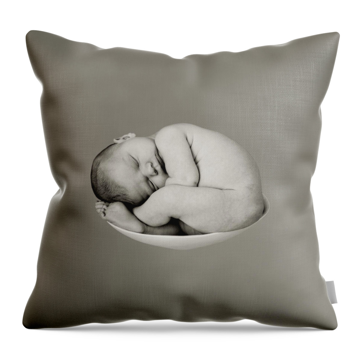 Black And White Throw Pillow featuring the photograph Sally Pearl by Anne Geddes