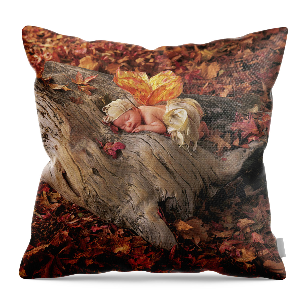 Fall Throw Pillow featuring the photograph Woodland Fairy by Anne Geddes