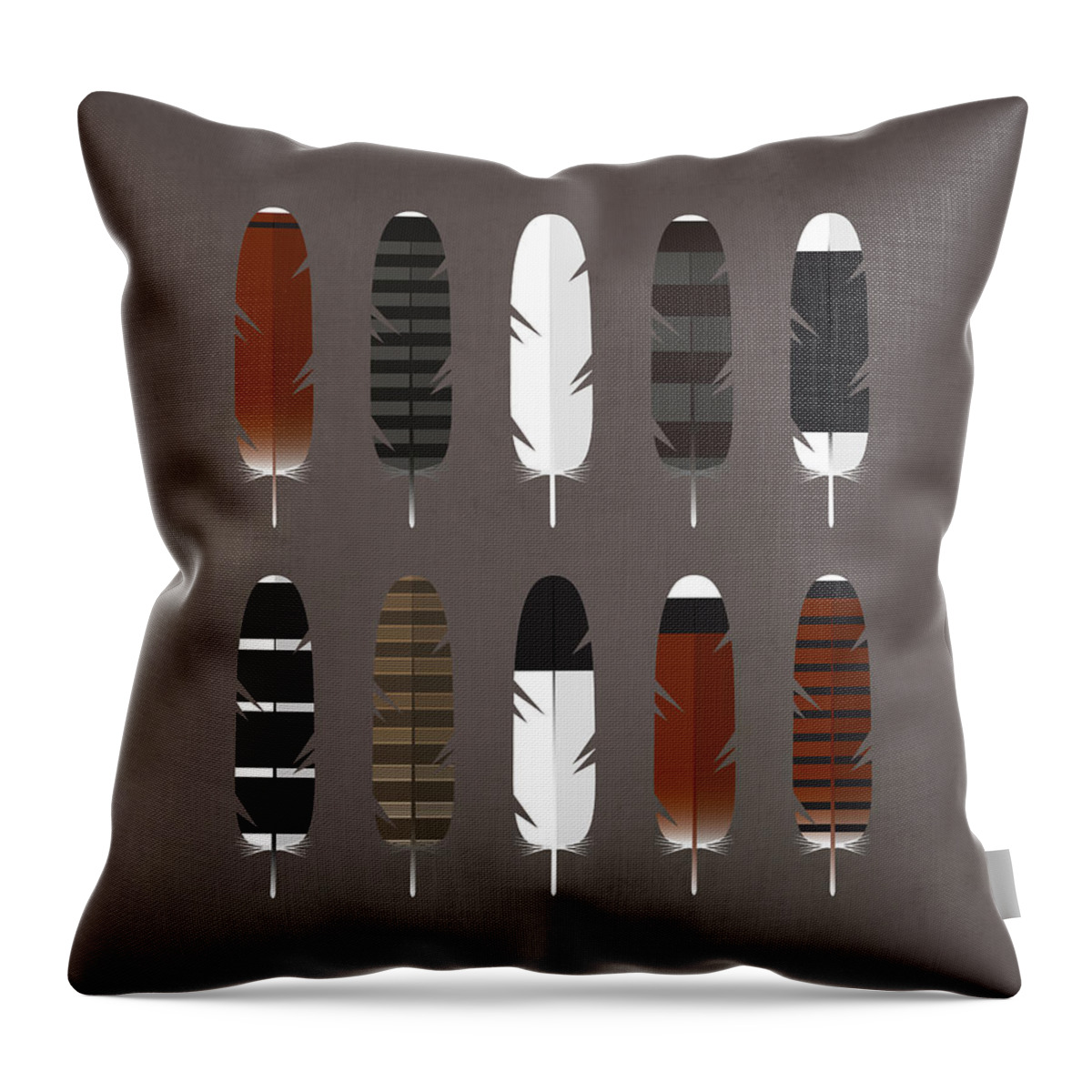 Raptors Throw Pillow featuring the digital art Raptor Feathers - Square by Peter Green