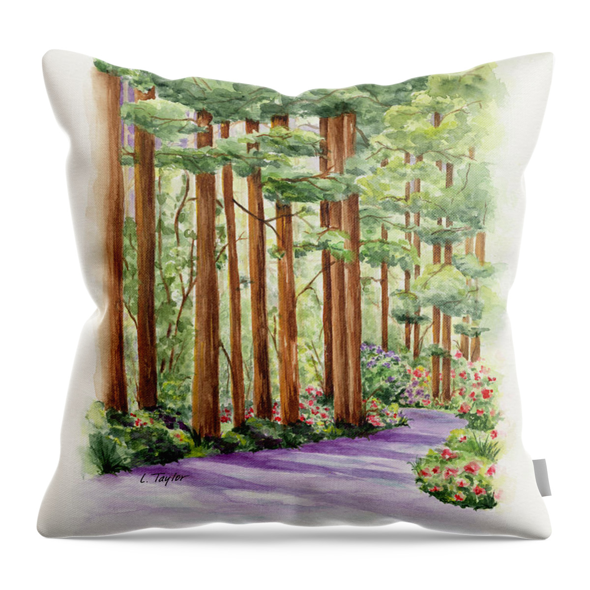 Forest Throw Pillow featuring the painting Standing Tall by Lori Taylor