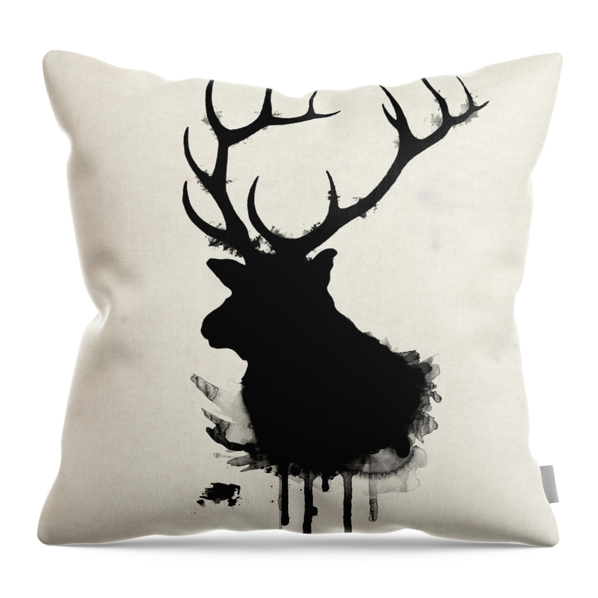 Elk Throw Pillow featuring the drawing Elk by Nicklas Gustafsson